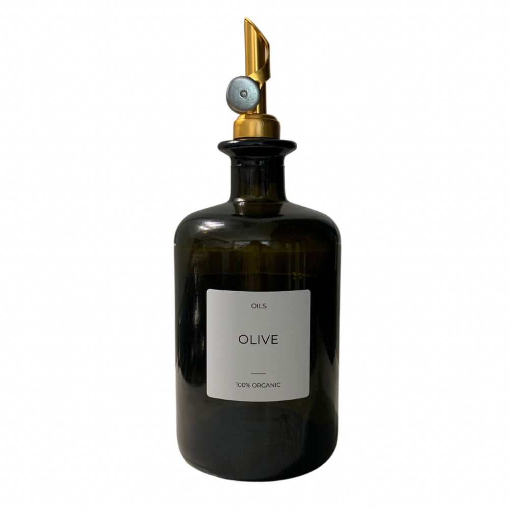 
                
                    Load image into Gallery viewer, Gold Top Oil Bottle Green
                
            