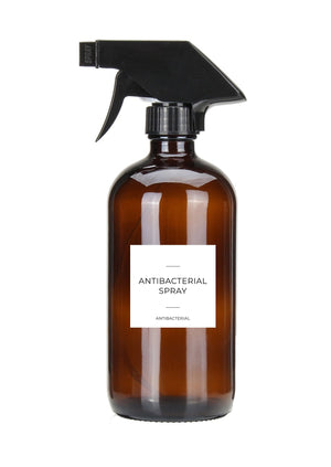 Amber Glass Spray Bottle Antibacterial 500ml
